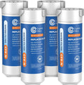 Crystala Filters Water Filter Compatible with XWFE (Built-in CHIP), Replacement for GE XWFE, XWF Refrigerator Water Filter Pack of 4