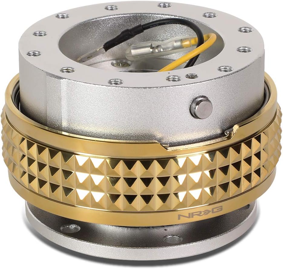 NRG Innovations SRK-210SL/CG Quick Release Kit (Silver Body/Chrome Gold Pyramid Ring)