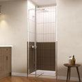 28-32' W x 72' H Pivot Glass Shower Door,Semi-Frameless Pivot Swing Glass Shower Door,with 1/4'(6mm) Clear SGCC Tempered Glass,Reversible Installation,Chrome Finish