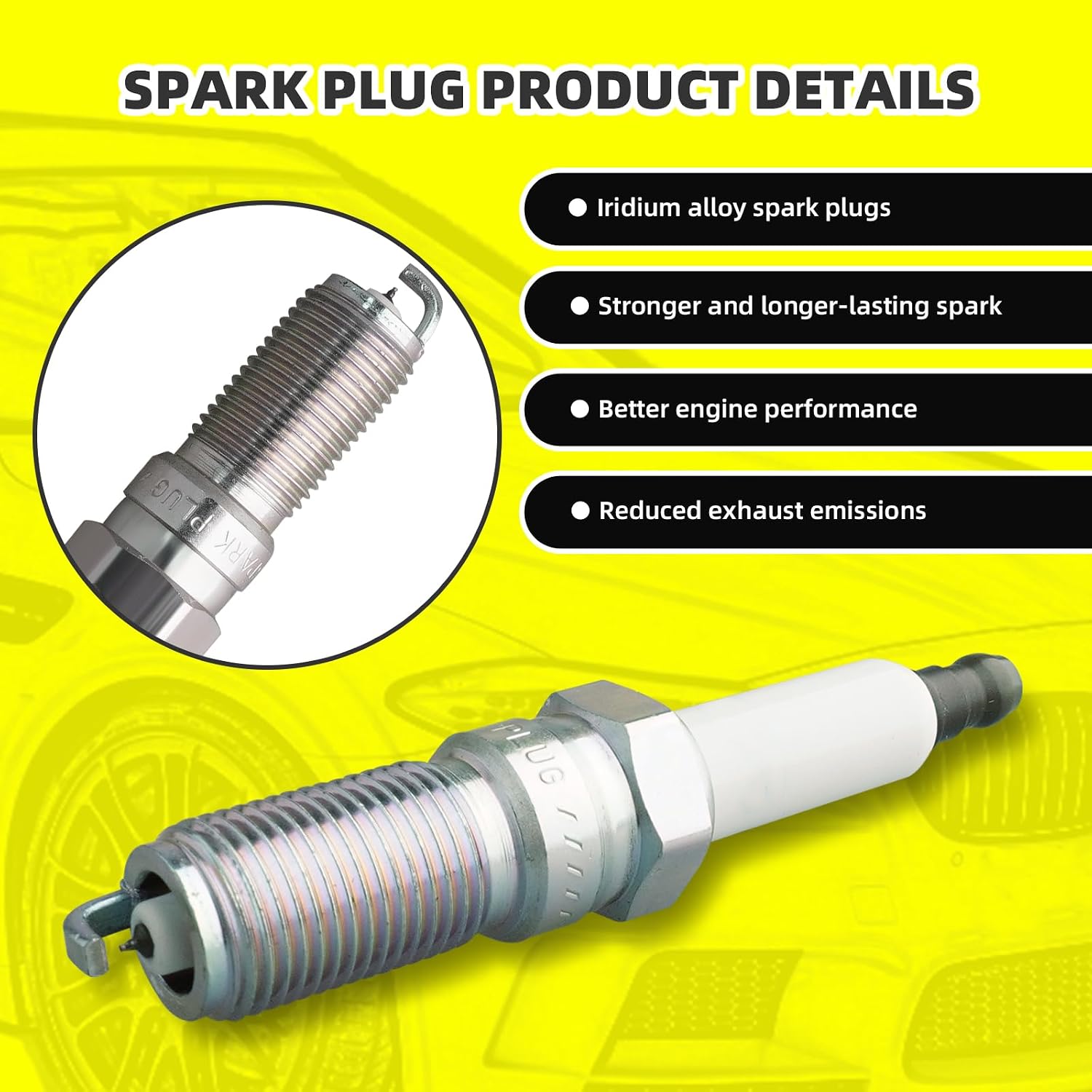 Set of 16 PCS Iridium Spark Plugs with Wire Set 671-8173 Compatible with Ford F150 F250 F350 E350 Super Duty 2010-2014 - V8 6.2L