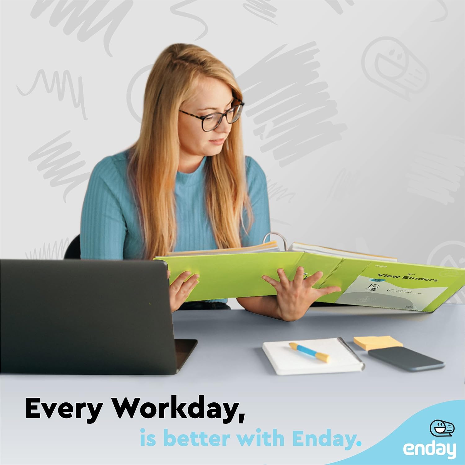 Enday 3 inch Binder (24 Pack - Green) 3 Ring Binder 3 inch with Clear View Cover and 2 Inside Pocket - for Letter Size 8.5 x 11'' Paper, Ideal for School Supplies, Office, and Home
