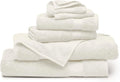 BOLL & BRANCH Plush Bath Towel Set - Cream - 6 Piece - Includes 2 Bath Towels, 2 Hand Towels & 2 Washcloths - 100% Organic Cotton - Ultra Soft & Luxurious - Quick Absorbing