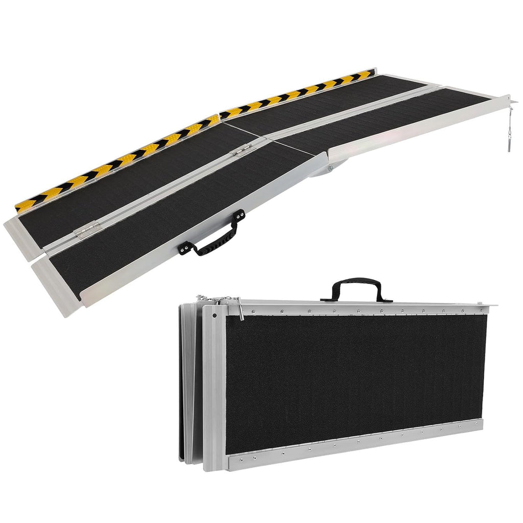Wheelchair Ramp 6FT, Portable Ramps for Wheelchairs, Aluminum Non-Slip Folding Handicap Ramps for Steps, Outdoor Threshold Wheel Chair Ramps for Doorways, Porch, Cart, Stairs, Curbs