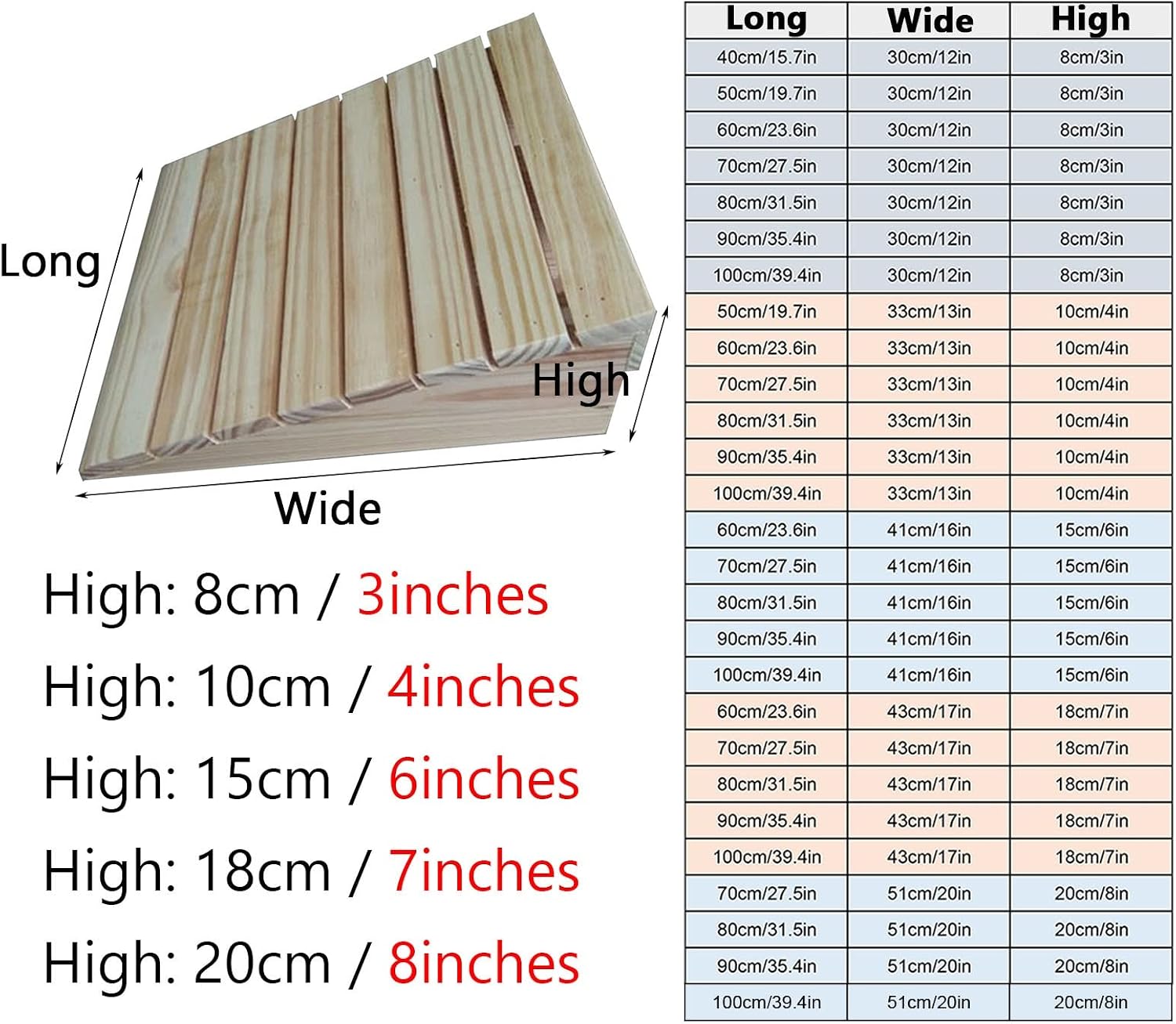 Stairs Ramps for Wheelchairs for Home, Wooden Doorway Threshold Ramp 3/4/ 6/7/ 8 Inch Rise, Indoor Outdoor Garden Door Ramp/Slope, Anti Skid (Size : 80x33x10cm (31.5x13x4in))