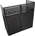 DJ Event Facade Booth with Lighting Scrim and Carry Bag, Portable DJ Facade Table Station Flat Table Top 20x40in, DJ Controller Stand, DJ Mixer Display Stand,Recording Mixer Stand (Black)