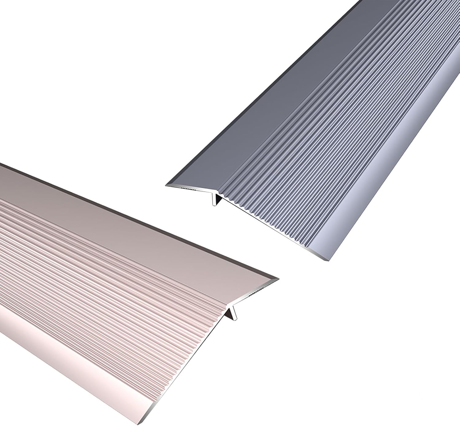 Floor Transition Strip 4 Inch Wide Threshold Ramp, Aluminum Thresholds for Doorways, Kitchen Bedroom Bathroom Doors Reducer Gap Cover, Suitable for Threshold Height Between 0.4-1.4 Inch(Gray,10pcs)