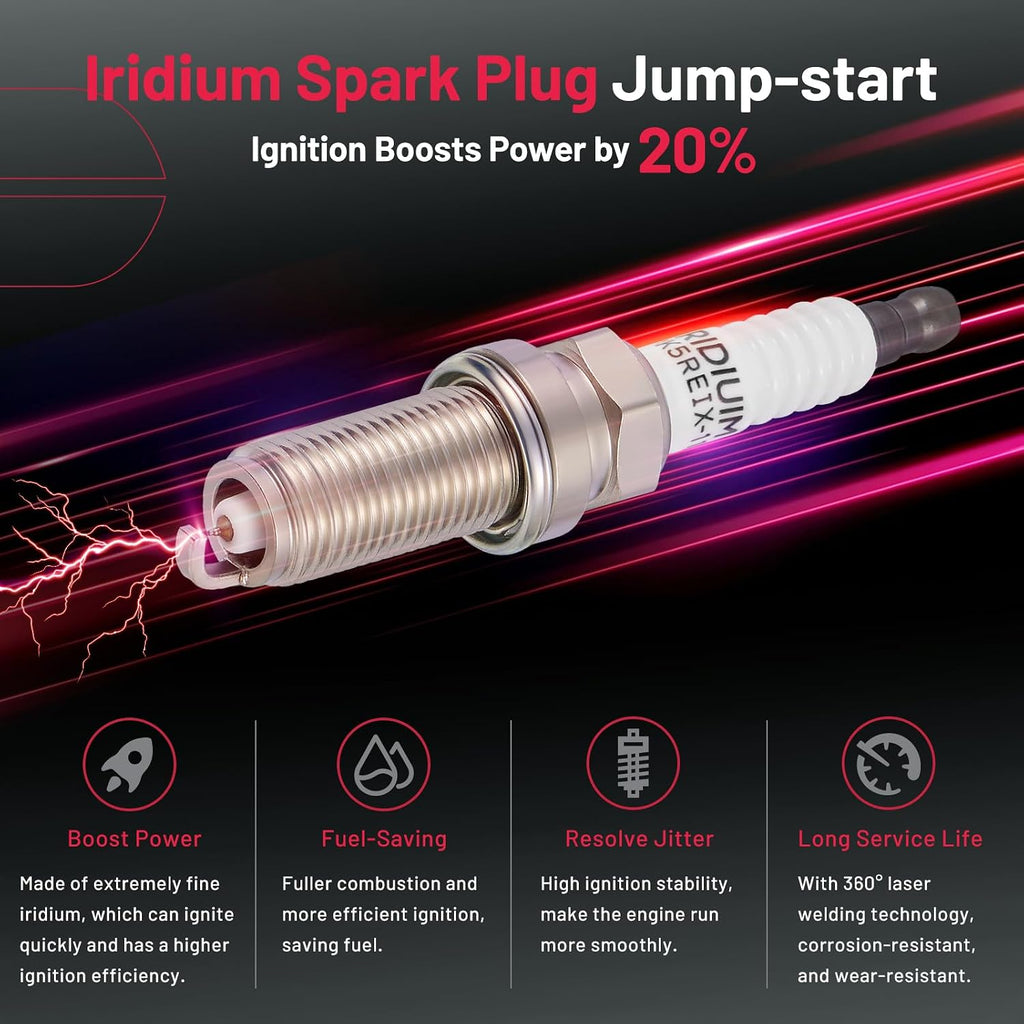 BDFHYK 6 Ignition Coil Pack UF660 and 6 Iridium Spark Plug AP5325 Compatible with Porsche 2008-2018 Cayenne 4.8L V8, 2011-2016 Panamera 3.6L V6, 2010-2016 Panamera 4.8L V8 Coil for 94860210410