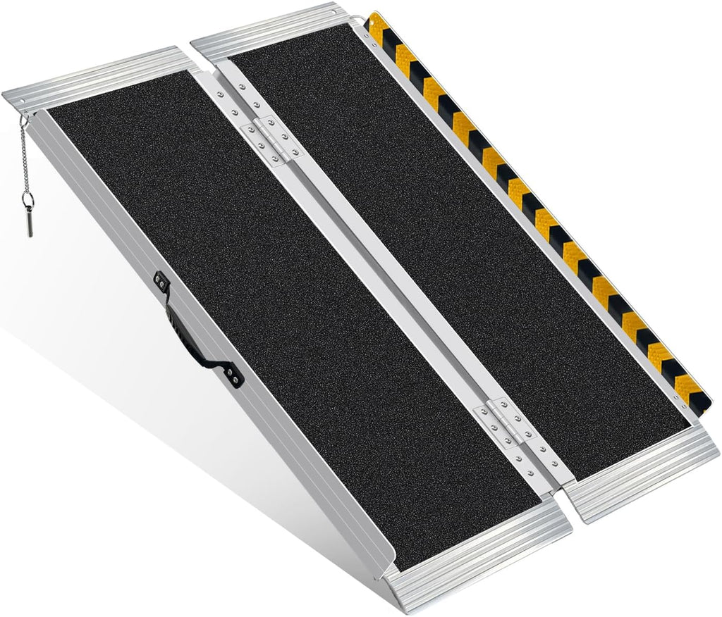 4FT Portable Wheelchair Ramp – 800lb Capacity, Folding Non-Slip Aluminum Handicap Ramp, Ramps for Wheelchairs for Home, Doorways, Stairs, Thresholds, Car Curbs, Scooters & Carts