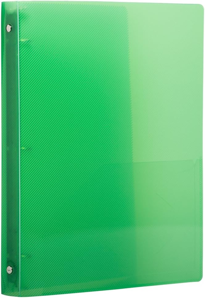 JAM PAPER Plastic 0.75 inch Binders - Green 3 Ring Binder - Bulk 36/Pack
