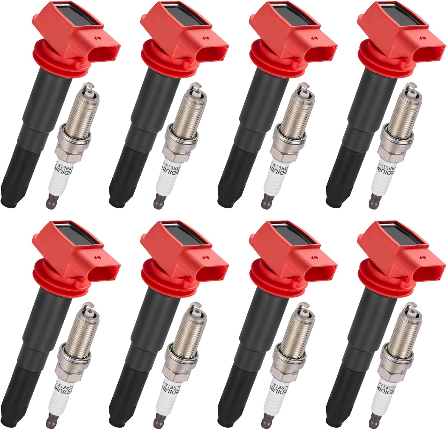 Ignition Coils UF660 & ASpark Plugs P5325 Fit for Porsche Panamera 10-16, Cayenne 08-14, 3.6L/4.8L V8 - Replaces 94860210402, 94860210404, 94860210406, 94860210410, 94860210411 (8PCS)