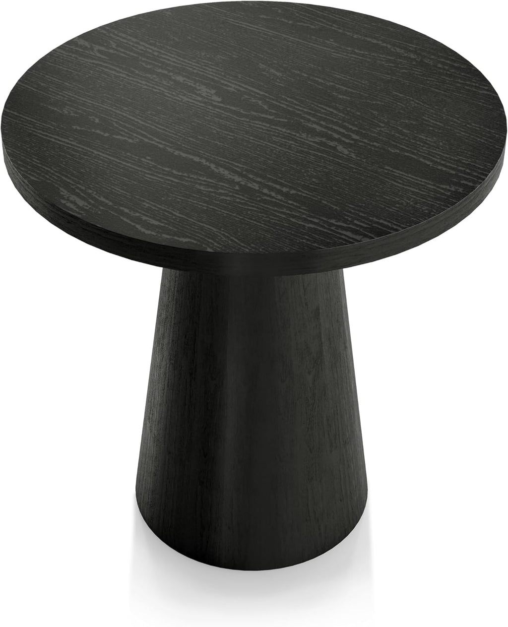 Furniture of America Crambel Modern Solid Wood 20-inch Round End Table with Cone-Shaped Pedestal Base, Living Room Furniture for Small Space, Home Office, Black