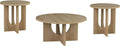 Furniture of America Aveline Modern 3 Piece Round Coffee Table Set with Cutout Trestle Base, Living Room Set for Small Space, Home Office, Bedroom, Natural