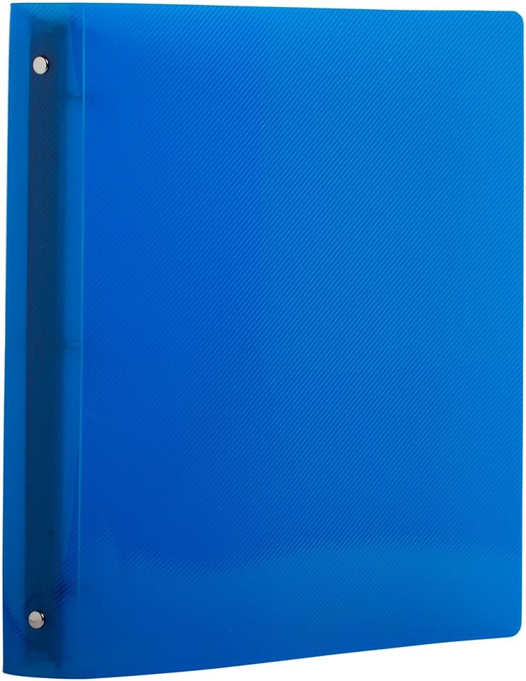 JAM PAPER Plastic 1 inch Binders - Blue 3 Ring Binder - Bulk 24/Pack