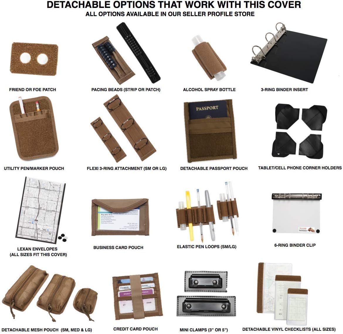 TACTICAL NOTEBOOK COVERS Tactical 3-Ring Binder Cover System | Zippered Padfolio Organizer Bag with Leather Handle | Fits 3' to 4' Binders | Durable Field Use Organizer (Black)