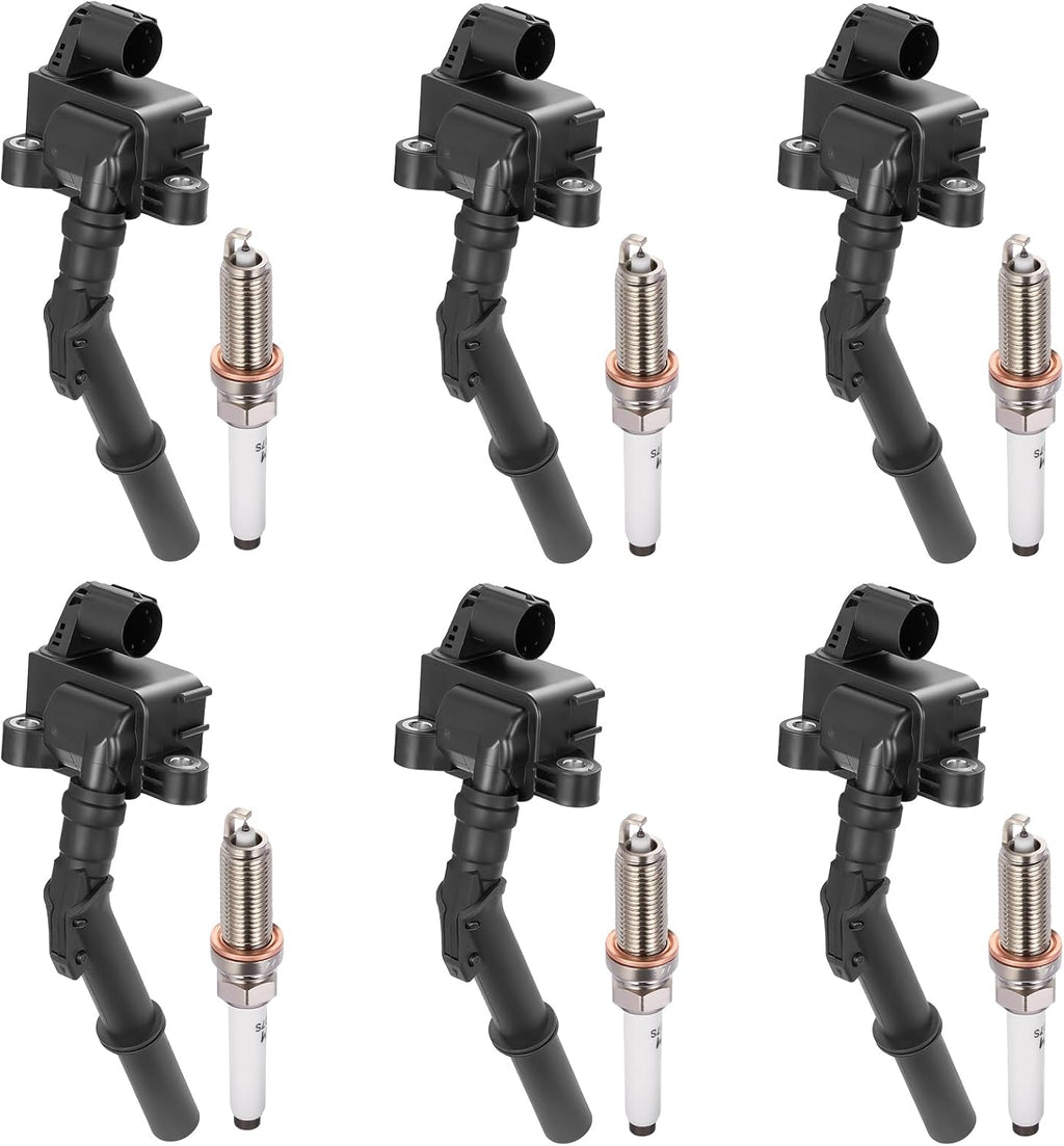 BDFHYK 6 Ignition Coil Pack UF741 and 6 Iridium Spark Plug 95875 Compatible with Mercedes-Benz 2013-2014 C300, 2012-2014 C350, 2013 E300, 2012-2016 E350, 2014 E400 Coil for 2769060501 2769063700
