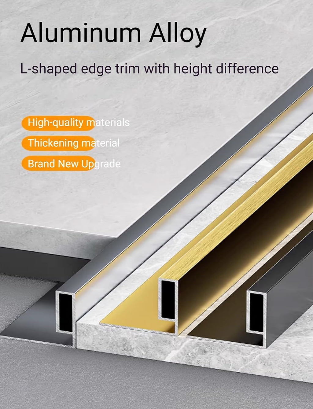 39in Aluminum Alloy Transition Strip, Cuttable Door Threshold Edging for Carpets & Tiles, Home Office & Hotel Floor Decor (Silver, 2.8x15.7in/7x40cm)