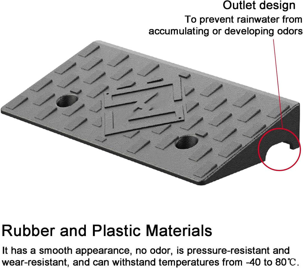 Curb Ramp, 1.6' to 8' Rise Threshold Ramps for Doorways, 22000lbs Heavy Duty, for Forklifts, Trucks, Buses, Cars, Wheelchairs, Bikes(100x50x14cm/39x19.7x5.5in)