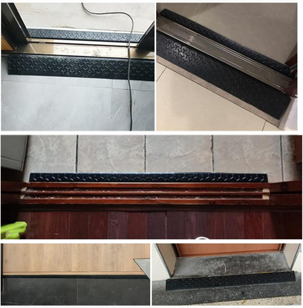 ZJMAMA Threshold Ramp Rubber, 1/2/3/4/5 CM Rise Wheelchairs Ramps for Home Garden Yard Sliding Glass Doors Steps, Indoor Outdoor Entry Transitions Slope (Size : 100x12x5(39.4x4.7x2))
