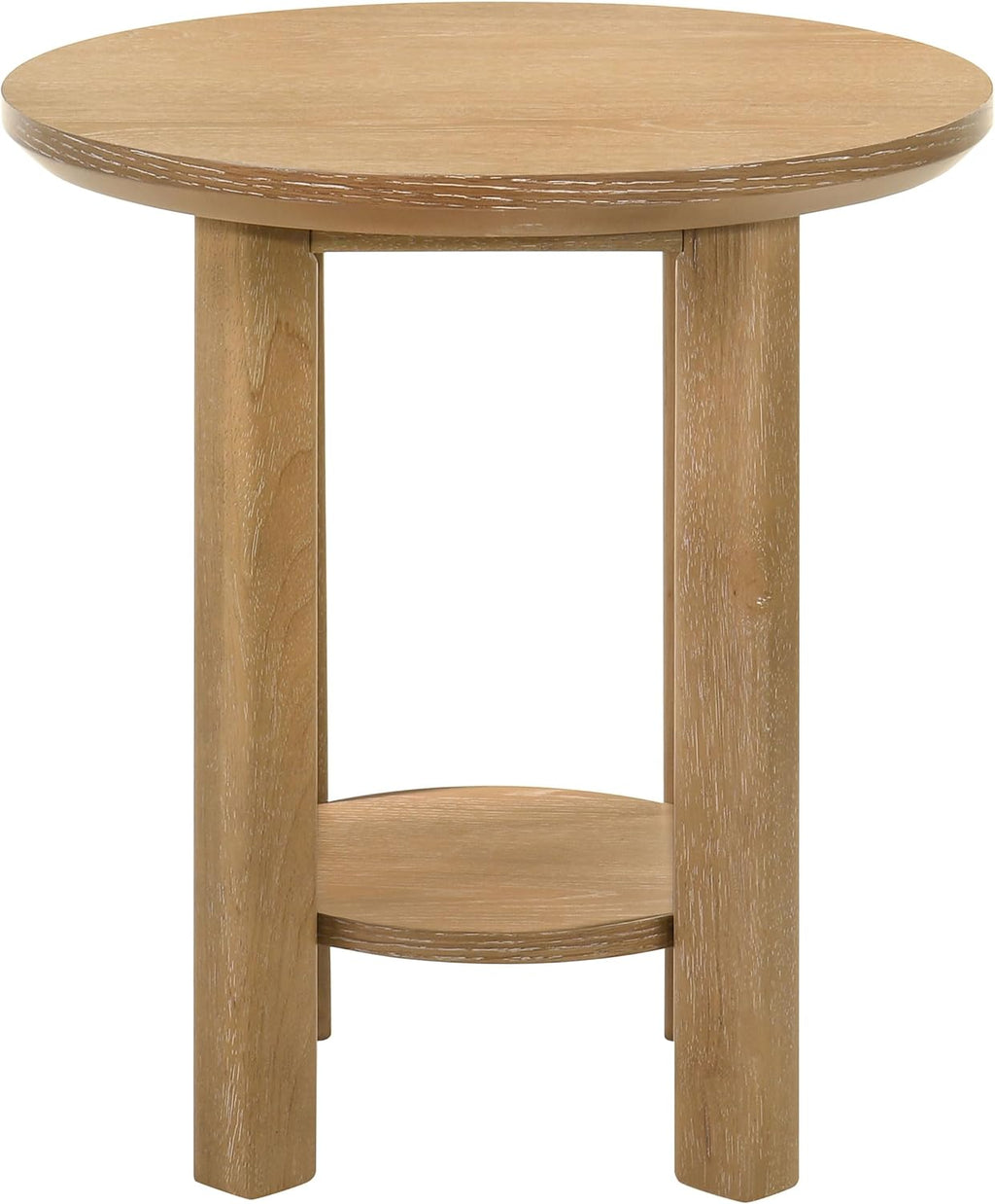 Coaster Home Furnishings - Ottowa - Wood - 3-Piece Coffee Table Set with Rounded Shapes, Thick Cylindrical Legs, Open Shelves and Transitional Style - Living Room - Light Oak - 706298-S3