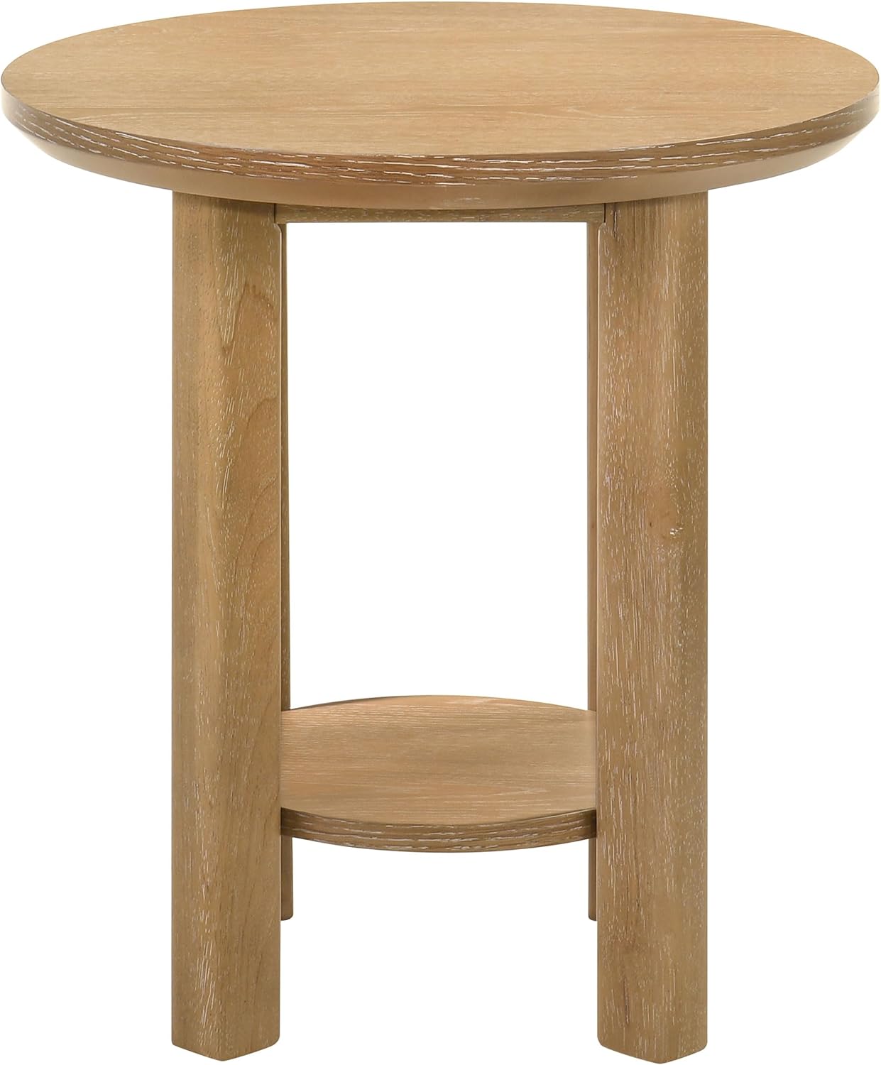 Coaster Home Furnishings - Ottowa - Wood - 2-Piece Coffee Table Set with Rounded Shapes, Thick Cylindrical Legs, Open Shelves and Transitional Style - Living Room - Light Oak - 706298-S2
