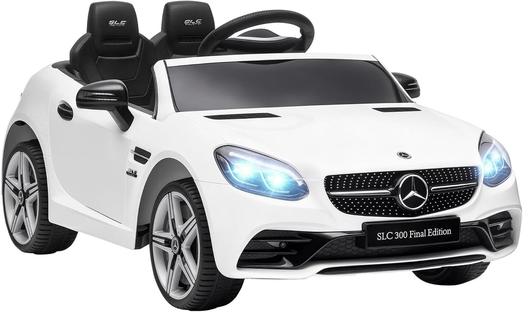 Aosom Mercedes SLC 300 Licensed 12V Ride On Car for Kids with Remote Control, 2 Speeds, Battery Powered Kids Electric Car with Music, Lights, Suspension for 3-6 Years Old, White