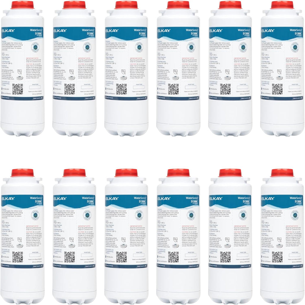 Elkay WaterSentry Lead, Microplastics NSF/ANSI Certified Filter 12-Pack Bottle Fillers 51300C_12PK - 1 Each