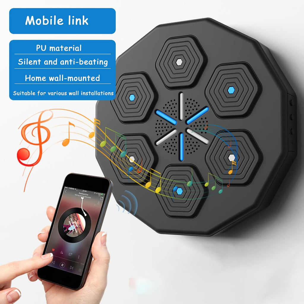 Music Boxing Machine,Wall Mounted Boxing Gym Equipment with LED Light Show,Wall Boxing Machine for Gym Office and Home