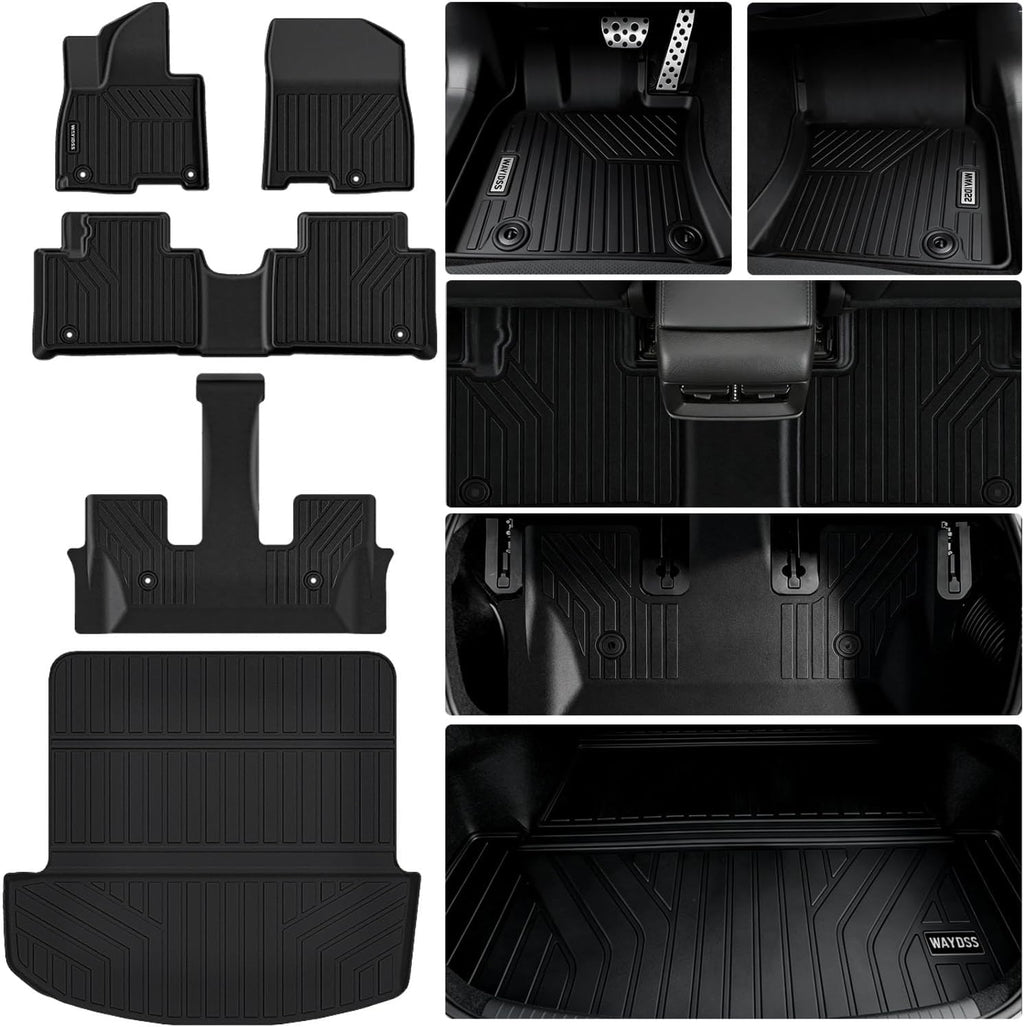 Floor Mats for 2026 Hyundai Palisade Hybrid Accessories, fit SEL、SEL Premium、Limited、Calligraphy, Cargo Mat Custom TPE All Weather Protection Full Coverage Trunk Liner & Floor Liner for Palisade