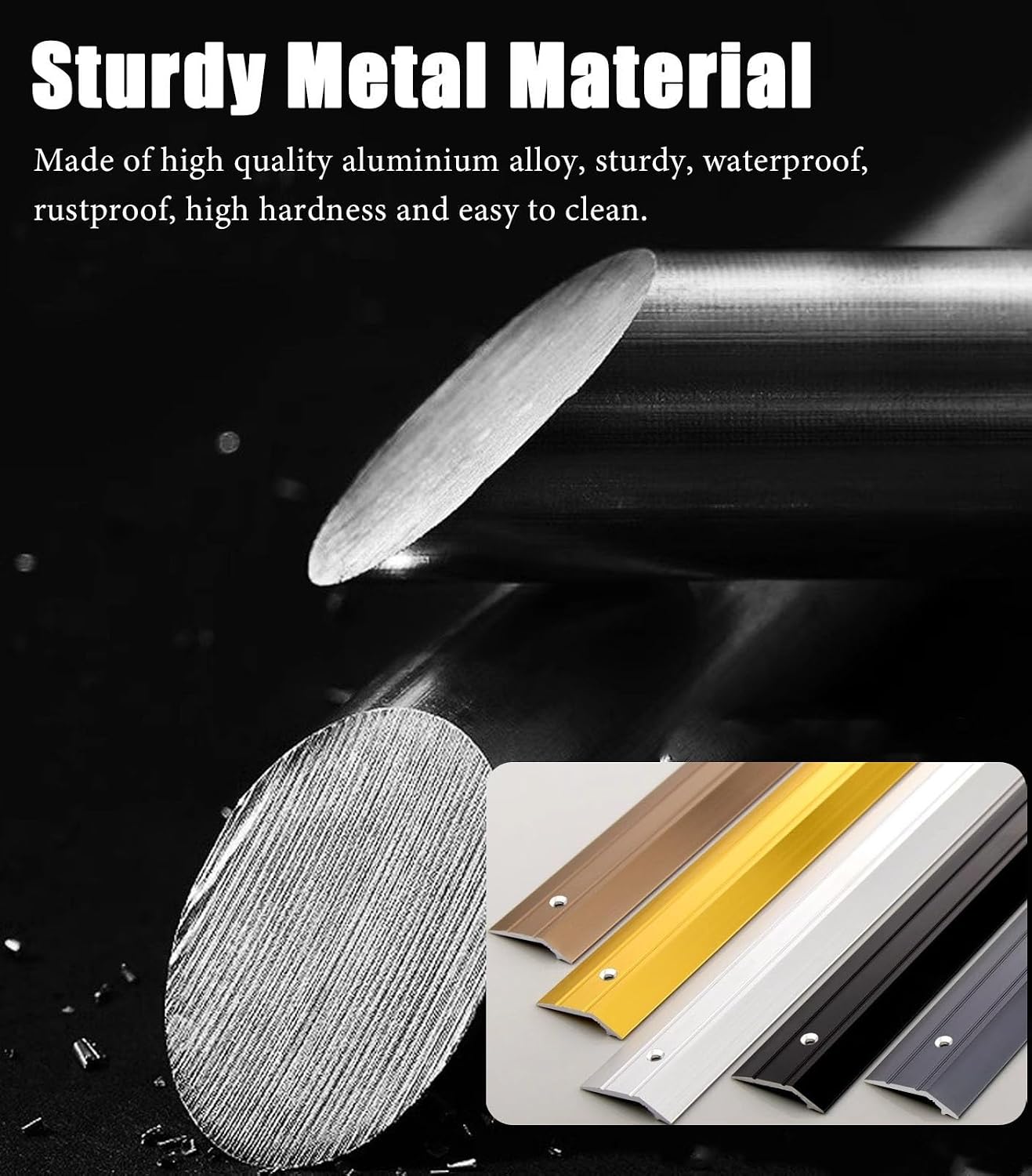 1 Inch Wide Aluminum Floor Threshold Strip - Non-Slip Carpet & Floor Transition Edging Trim(Silver,135cm)