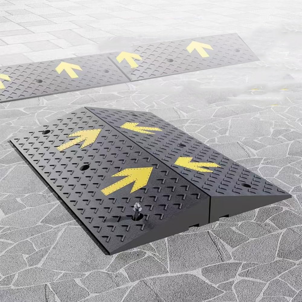 Rubber Curb Ramps, Portable Wheelchair Ramp, Doorway Threshold Ramp 1' 2' 5' 7' Rise Shed Ramps Heavy Duty Loading Ramp for Dock Trailer Truck(95x23x7 cm(37'x9'x2.7'))