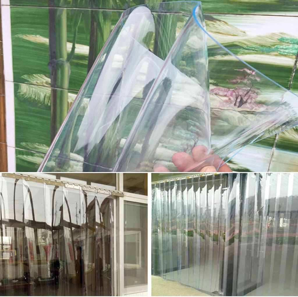 1.6mm/1.8mm Thickness Freezer Curtain Plastic Curtain Strips, Door Thresholds for Exterior Doors Strips (1.8mm,0.9MX2M)