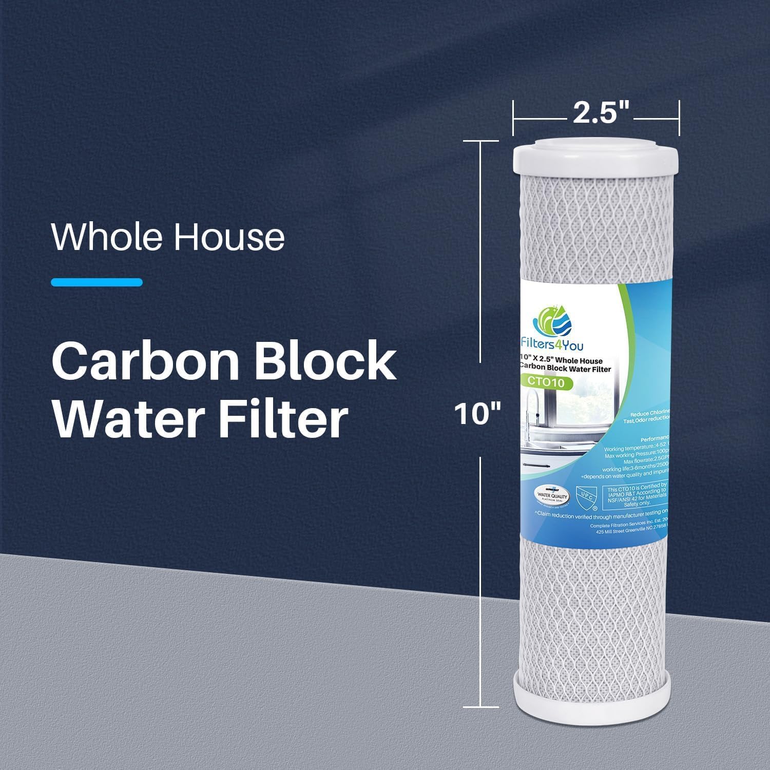 CFS – Carbon Block Water Filter Cartridges Compatible with GE GXWH04F, GXWH20F, GXWH20S & GXRM10 Models – Remove Bad Taste & Odor – Whole House Replacement Water Filter Cartridge- White (Pack of 32)