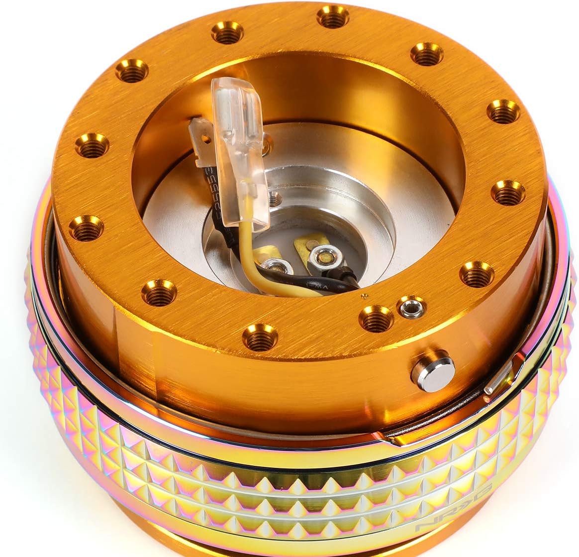 NRG Innovations SRK-210RG/MC Quick Release Kit (Rose Gold Body/Neochrome Pyramid Ring)