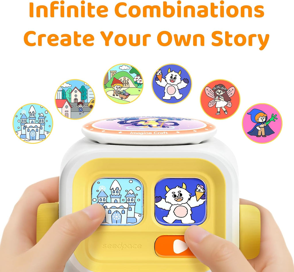 Screen-Free Interactive Story Creator, Speech Development Toy for Toddlers & Kids 3-8, Road Trip Travel Essential, Set