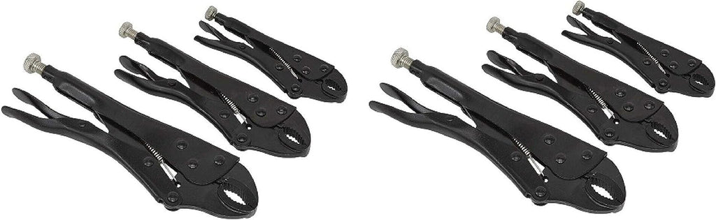 6 pc. Locking Pliers Set Black Finish Teeth That Grip Like a Vise! Adjustable NEW