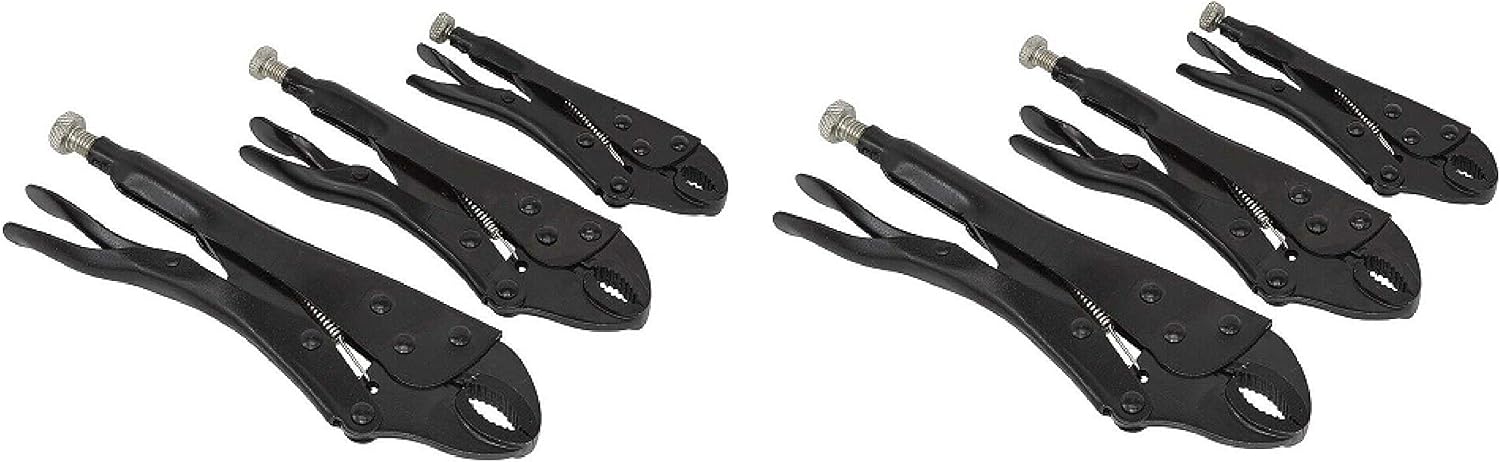 6 pc. Locking Pliers Set Black Finish Teeth That Grip Like a Vise! Adjustable NEW