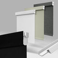 No Drill No Tools Blackout Roller Shades for Windows, Cordless Blinds with Linen Fabric-Matched, Custom Roller Blinds for Home Office Door, Black, 63.5' W x 56' H