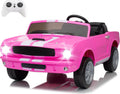 Wanan 24V Licensed Shelby Electric Car for Kids, Ride On Toy with Remote Control, Bluetooth Music, Adjustable 3 Speed, Multiple Panel, LED Lights, Shock Absorbers, Safety Belt (24V, Pink)