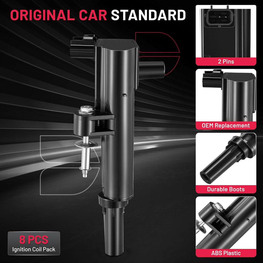 BDFHYK Ignition Coil Pack Set of 8 Compatible with Jeep 08-10 Commander Grand Cherokee, Compatible with Dodge Ram 1500 Dakota 08-09 Durango, Aspen 4.7L V8 Replacement for UF601 IGC0164 5149049AB