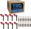 TRQ Ignition Coil and Spark Plug Kit 24 Piece Iridium Spark Plugs Compatible with 2005 Chrysler 300 2004-2005 Dodge Durango Magnum 2003-2005 Ram 1500 2500 3500 2005 Jeep Grand Cherokee