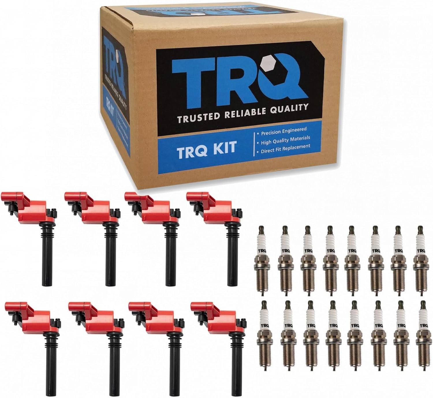 TRQ Ignition Coil and Spark Plug Kit 24 Piece Iridium Spark Plugs Compatible with 2005 Chrysler 300 2004-2005 Dodge Durango Magnum 2003-2005 Ram 1500 2500 3500 2005 Jeep Grand Cherokee