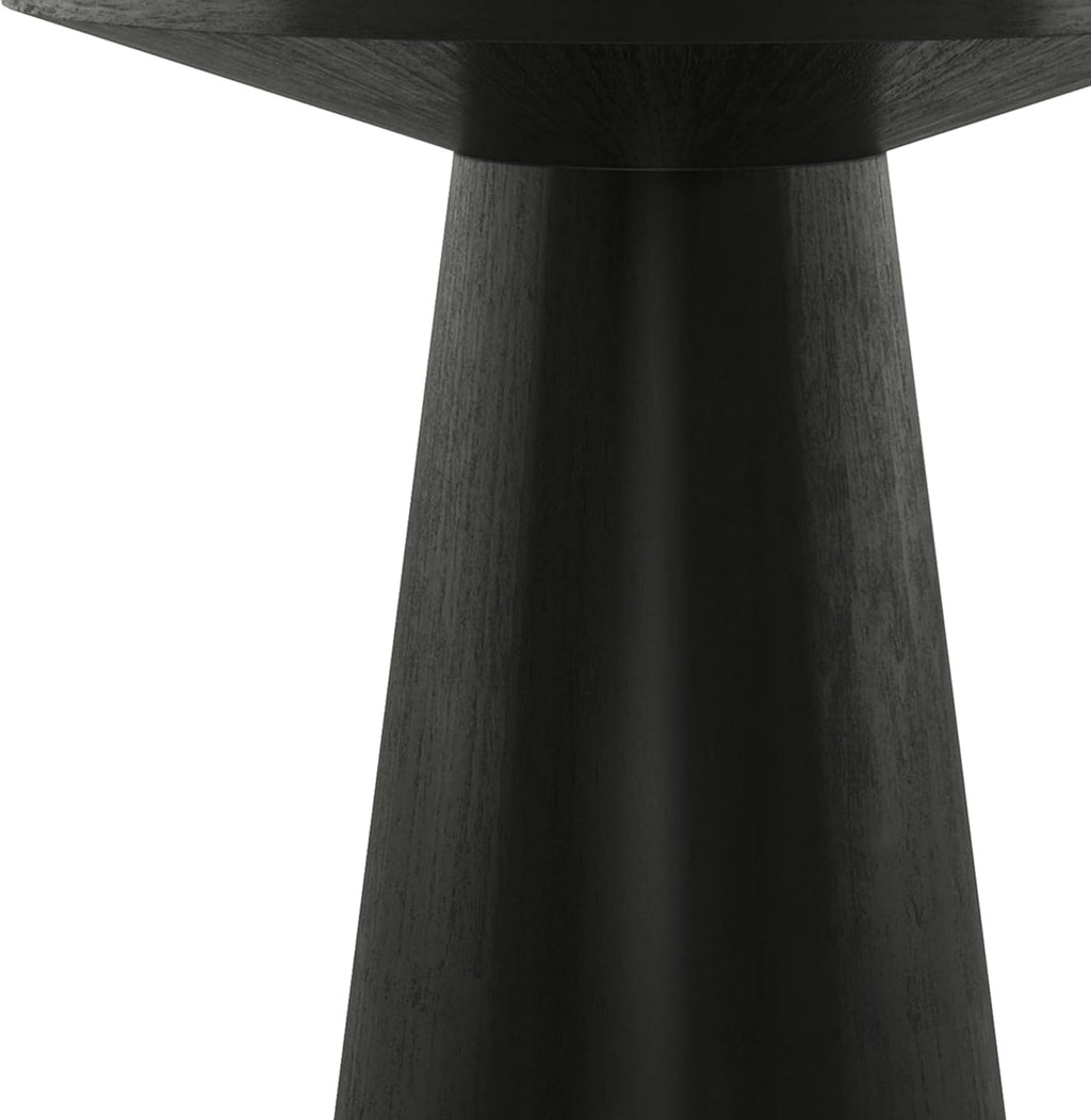 Furniture of America Crambel Modern Solid Wood 20-inch Round End Table with Cone-Shaped Pedestal Base, Living Room Furniture for Small Space, Home Office, Black