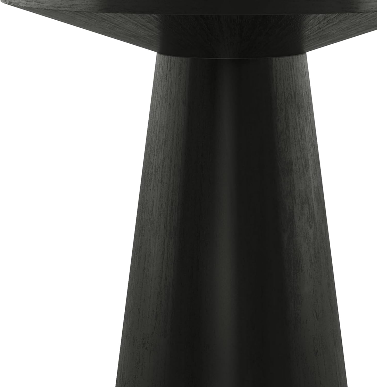 Furniture of America Crambel Modern Solid Wood 20-inch Round End Table with Cone-Shaped Pedestal Base, Living Room Furniture for Small Space, Home Office, Black