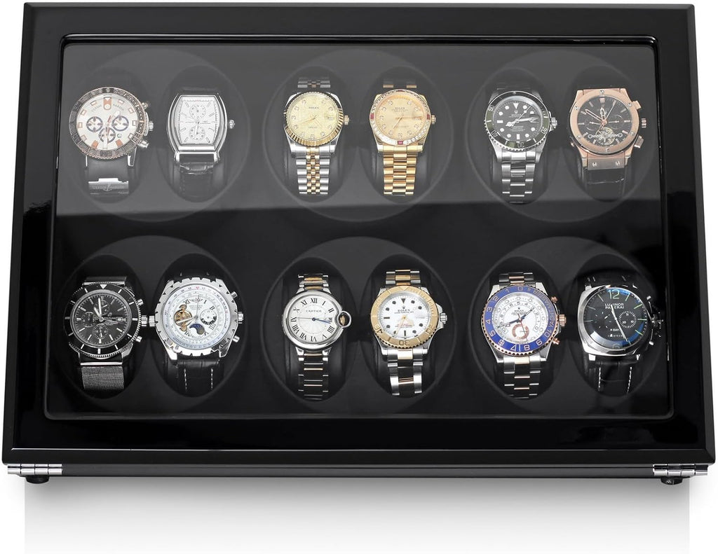 12 Watch Winder for Automatic Watches with Motor-Stop and Battery Option