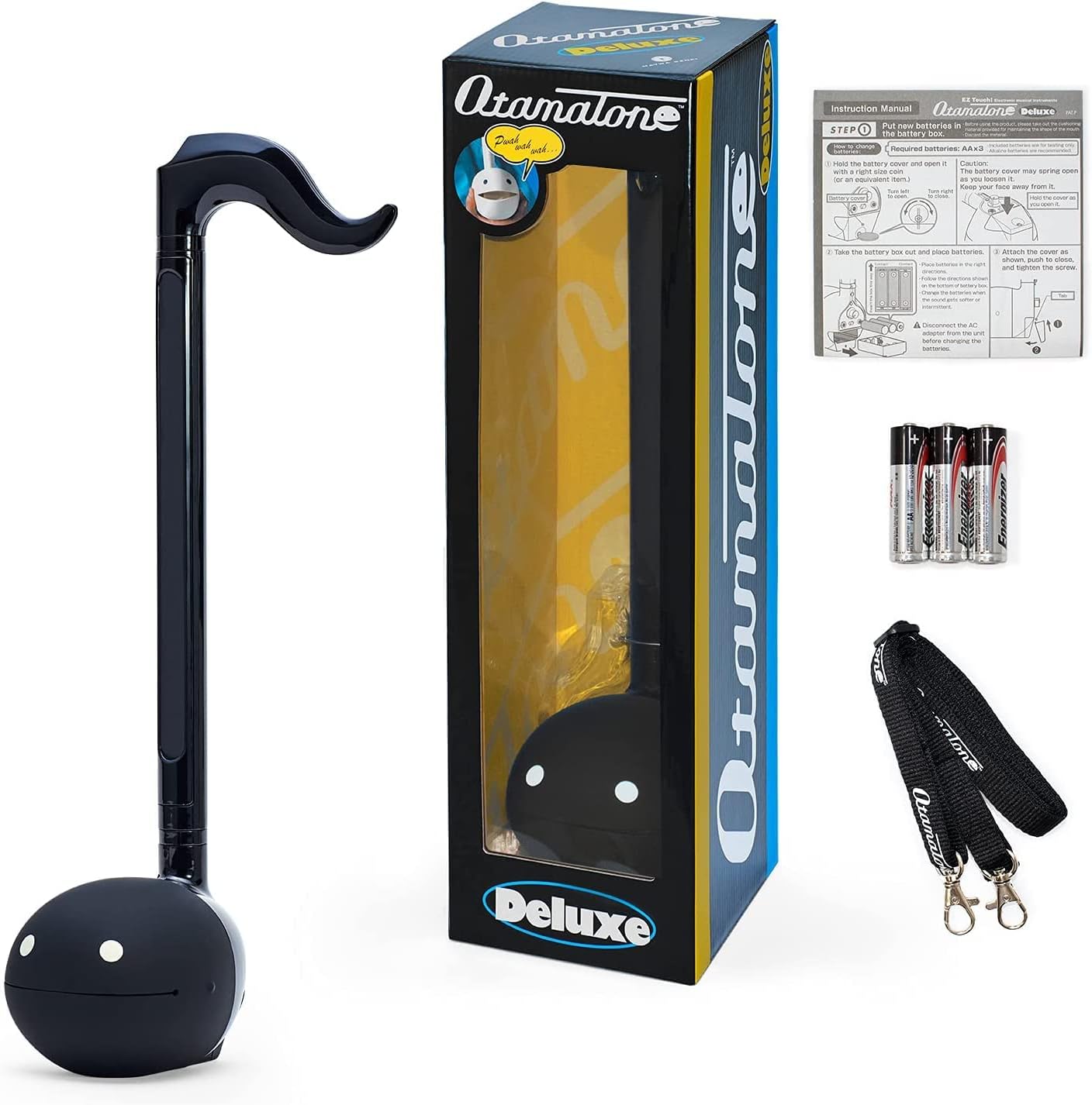 Otamatone Black + Blue Electronic Musical Instrument Portable Synthesizer Collector's Set Deluxe + Regular 2 Pc Set