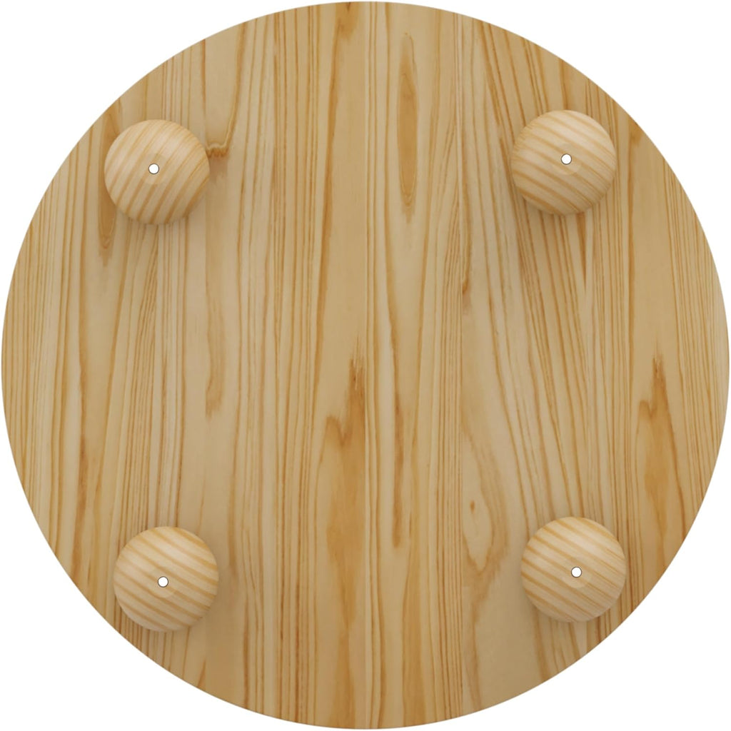 31.8'' Round Coffee Table with Storage Space for Living Room, Modern Fluted Wood Circle Coffee Table, Smooth Sliding Door, Natural
