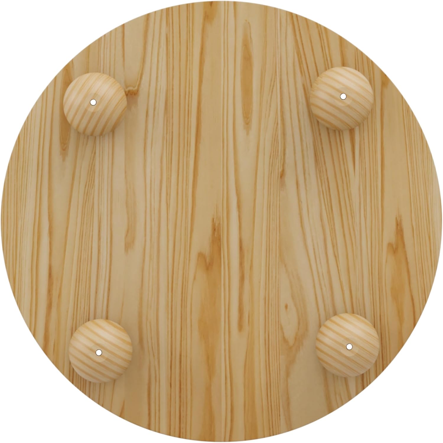31.8'' Round Coffee Table with Storage Space for Living Room, Modern Fluted Wood Circle Coffee Table, Smooth Sliding Door, Natural