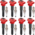 Ignition Coils UF660 & ASpark Plugs P5325 Fit for Porsche Panamera 10-16, Cayenne 08-14, 3.6L/4.8L V8 - Replaces 94860210402, 94860210404, 94860210406, 94860210410, 94860210411 (8PCS)