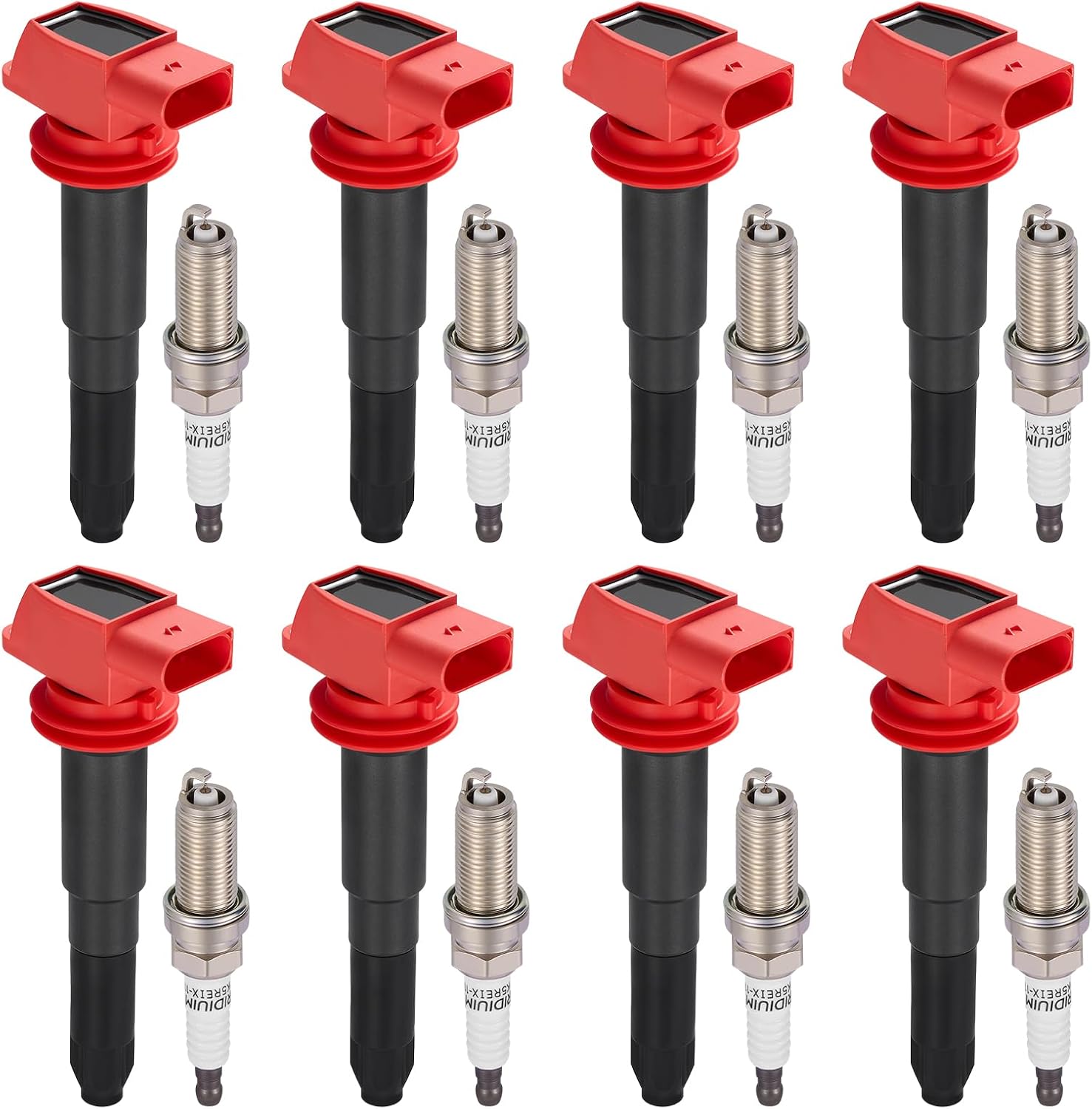Ignition Coils UF660 & ASpark Plugs P5325 Fit for Porsche Panamera 10-16, Cayenne 08-14, 3.6L/4.8L V8 - Replaces 94860210402, 94860210404, 94860210406, 94860210410, 94860210411 (8PCS)