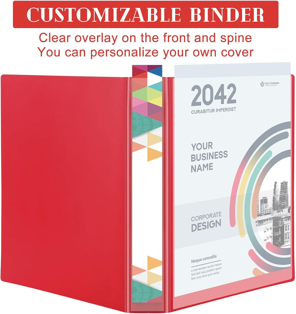 Fulmoon 48 Pack 3 Ring Plastic Binders 2 Inch Bulk with 2 Pockets, Flexible Binder Loose Leaf Hardcover, Fit 12' x 10' US Letter Size Paper, for School Office Home, 6 Colors(Vibrant)